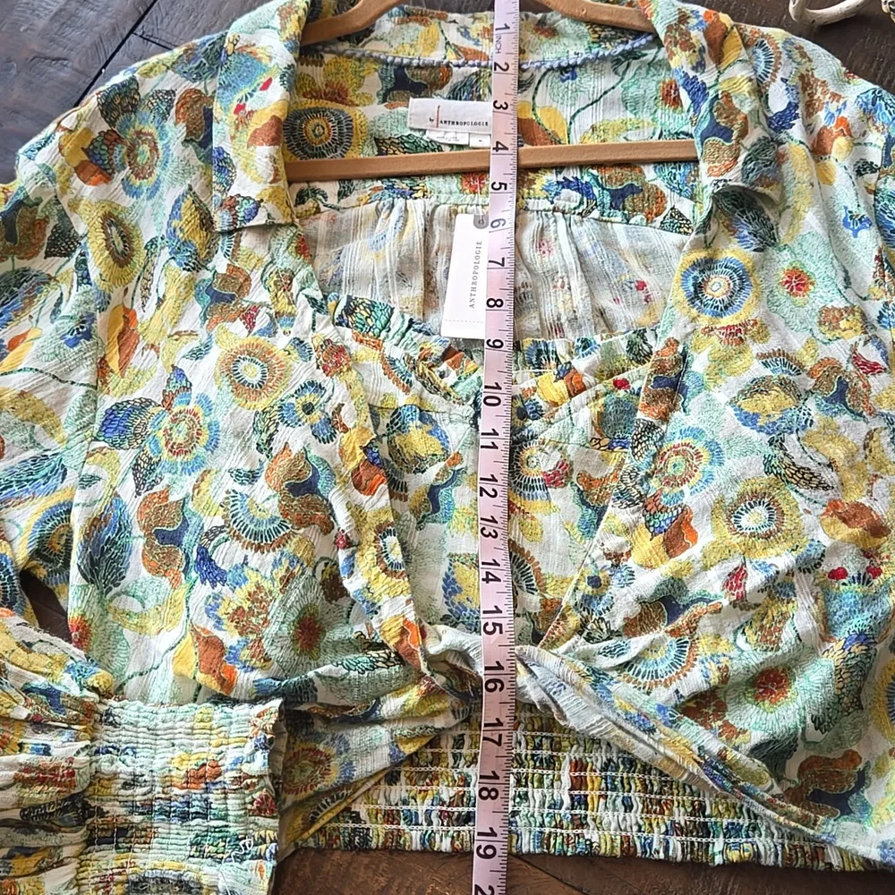 Anthropologie 2 Piece Floral Blouse Set